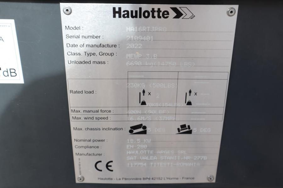 Haulotte HA16RTJ Pro Valid inspection, Diesel, 4x4x4 Drive,