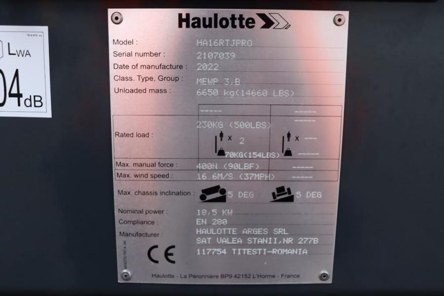 Haulotte HA16RTJ Pro Valid inspection, Diesel, 4x4x4 Drive,