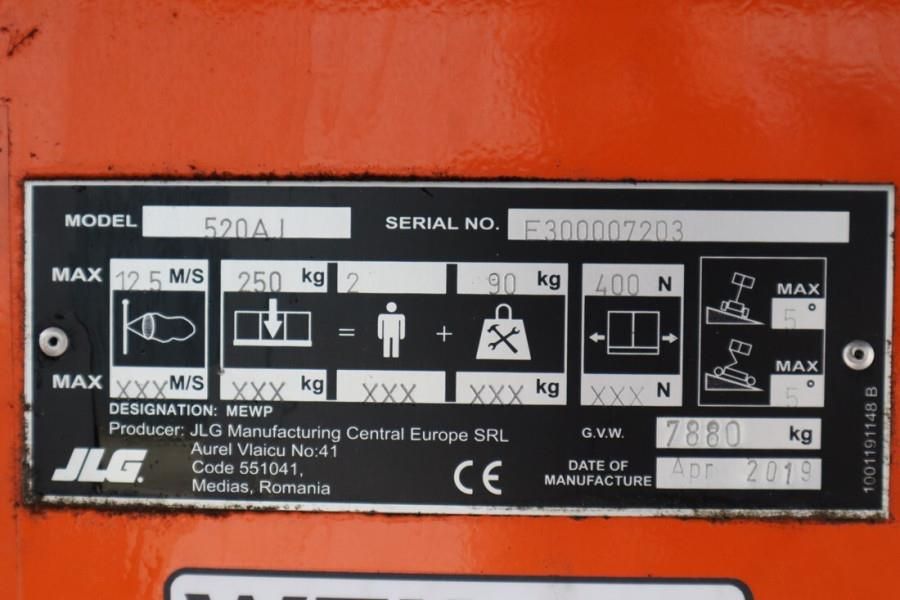 JLG 520AJ Valid inspection, Diesel, 4x4 Drive, 18 m Wo