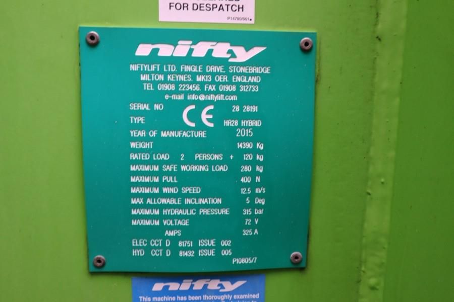 Niftylift HR28 HYBRIDE Hybrid, 4x4 Drive, 28m Working Height