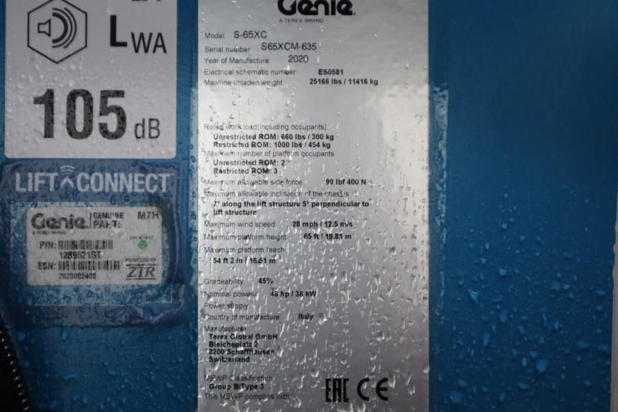 Genie S65XC Valid inspection, Diesel, 4x4 Drive, 21.8m W