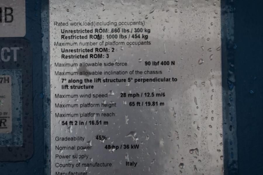 Genie S65XC Valid inspection, Diesel, 4x4 Drive, 21.8m W