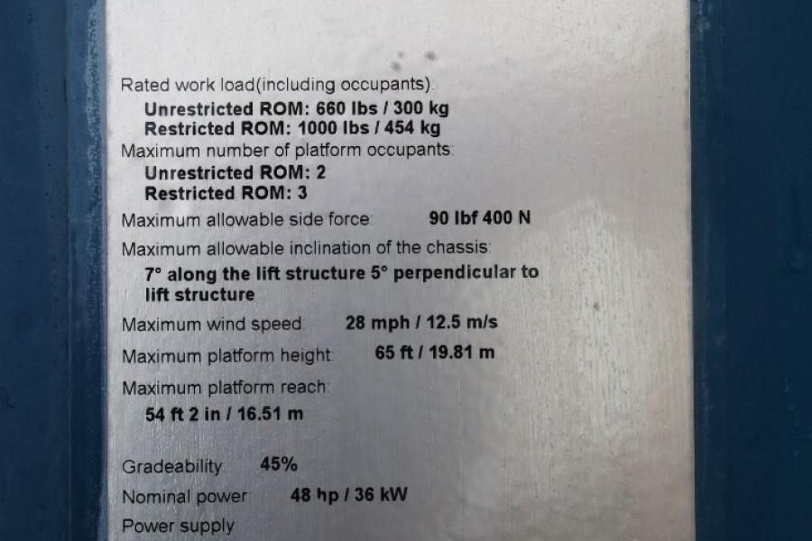 Genie S65XC Valid inspection, Diesel, 4x4 Drive, 21.8m W