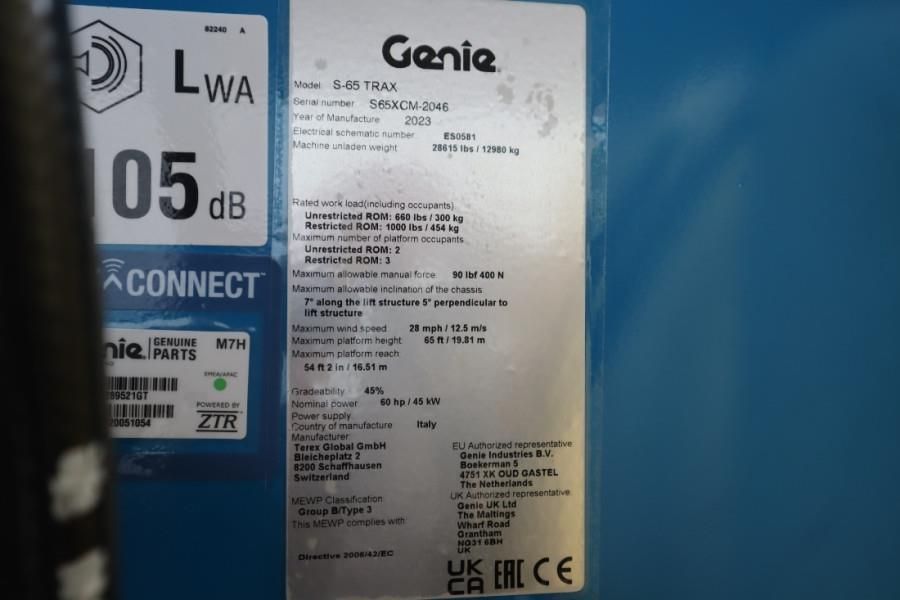 Genie S65XC Trax Valid inspection, Diesel, 4x4 Drive Tra