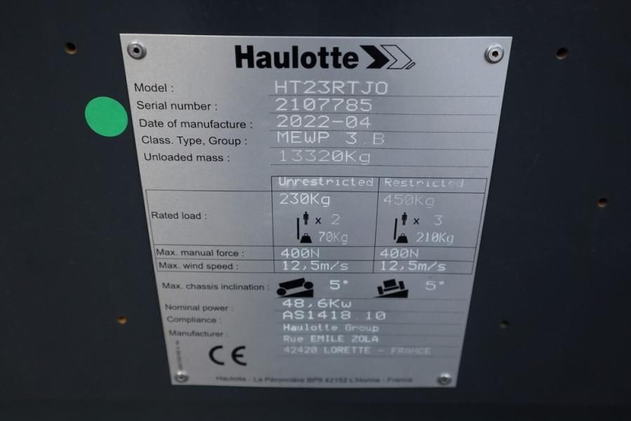 Haulotte HT23RTJ O Valid Inspection, *Guarantee! Diesel, 4x