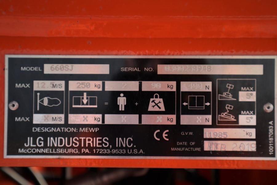 JLG 660SJ Valid Inspection, Diesel, 4x4 Drive, 22m Wor