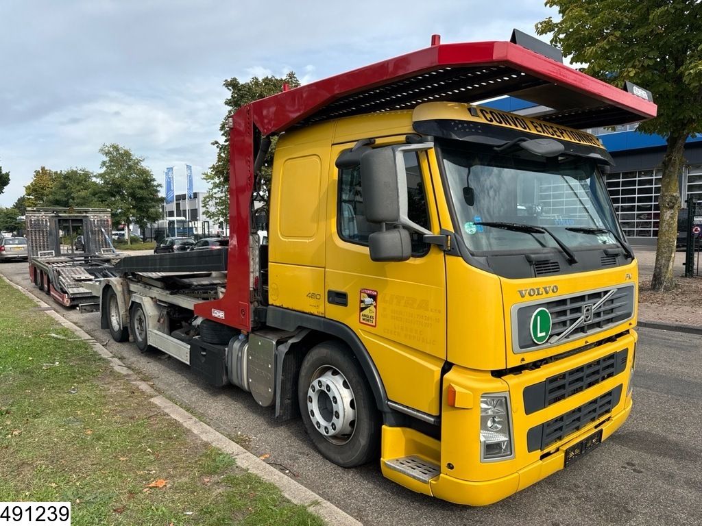 Volvo FM 480 6x2, EURO 5, Lohr, Trucktransport, Combi