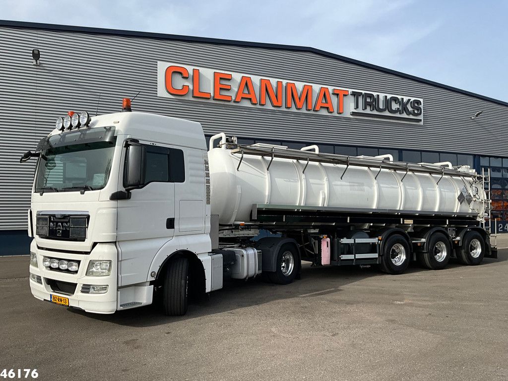 Man TGX 18.400 ADR trekker + Burg met Bekker LaGram Vacuüm ADR opbouw 30m³