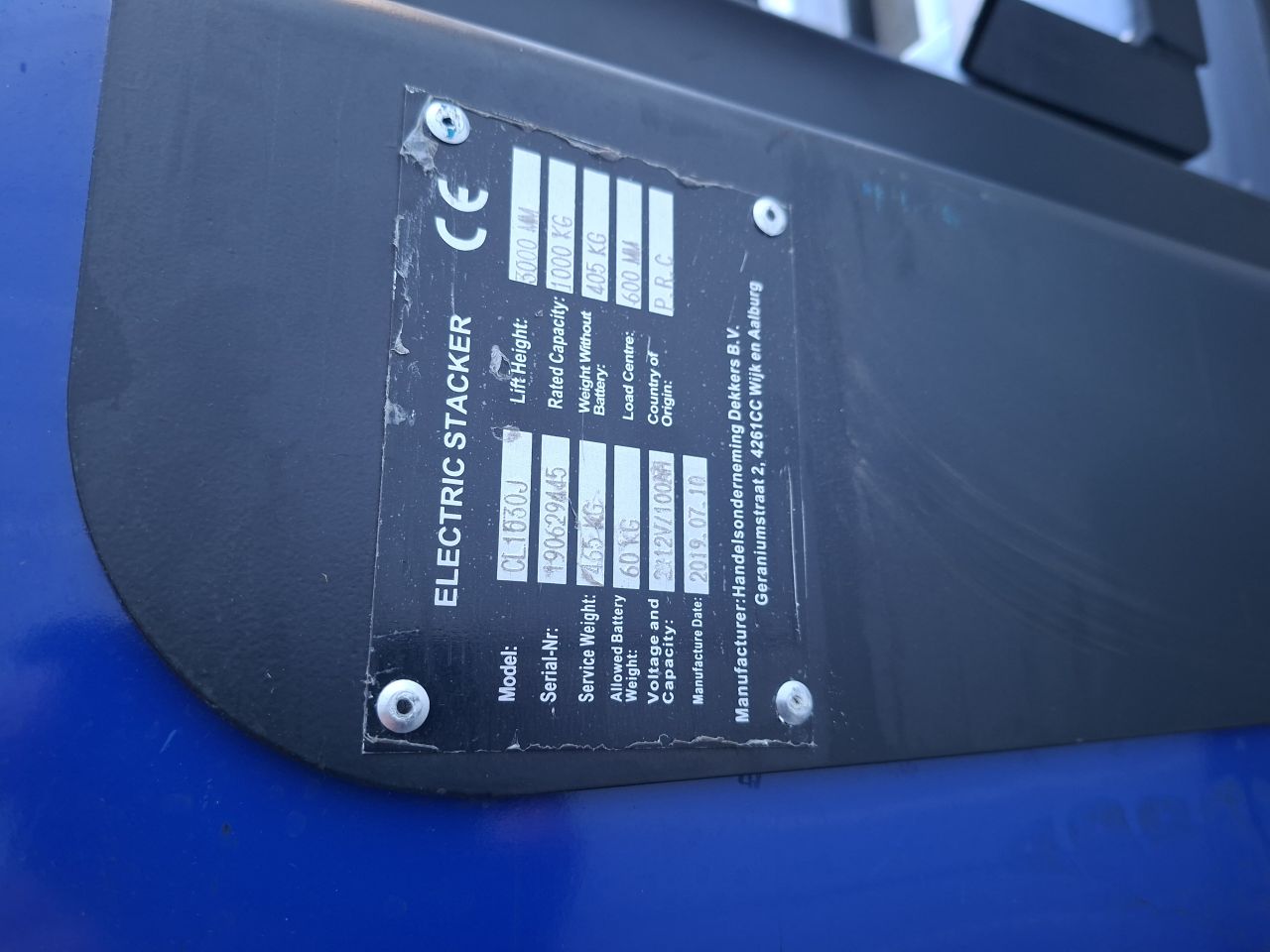 Elektrische stapelaar 3000 mm 1200 kg bj 2019