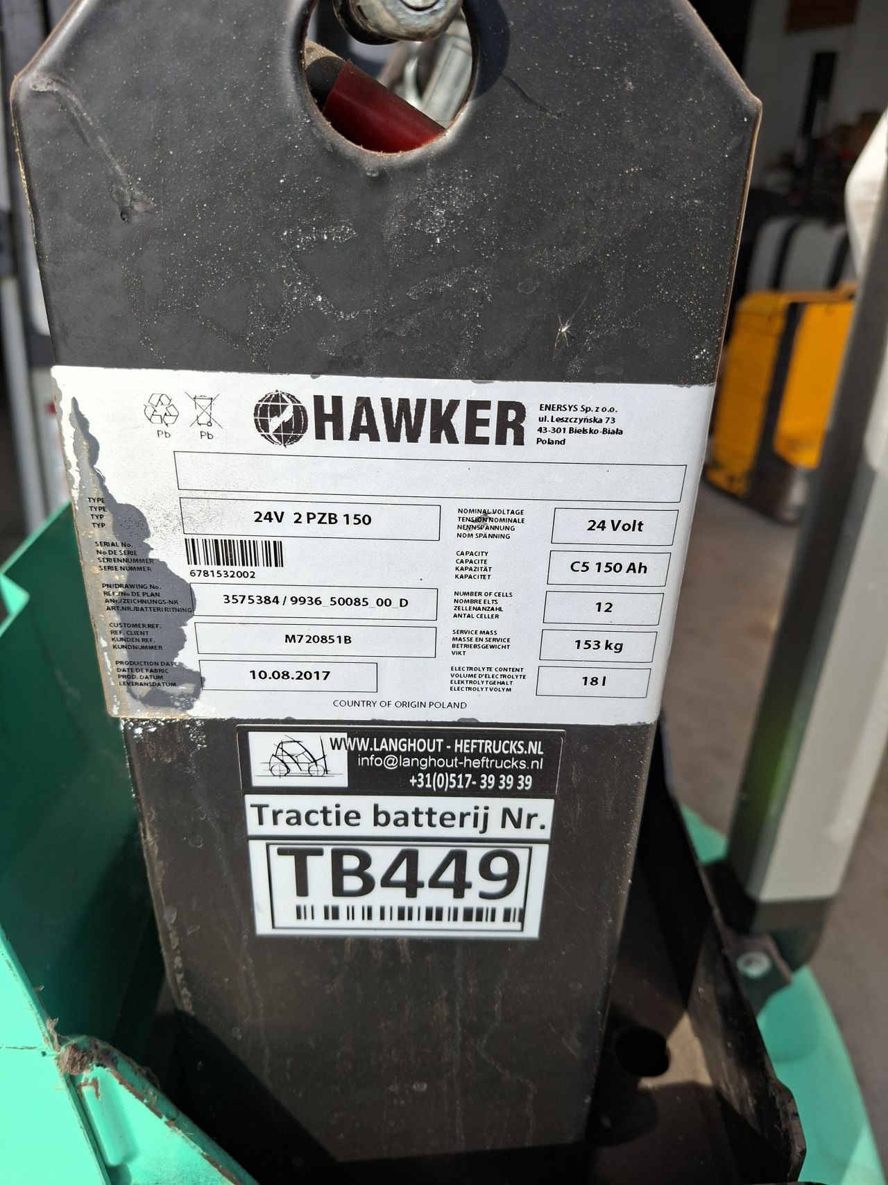Elektrische palletwagen Mitsubishi PBP16N2 bj 2017