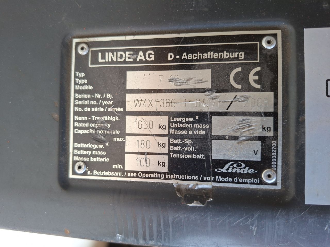Elektrische palletwagen Linde T16 1600 kg accu 2020