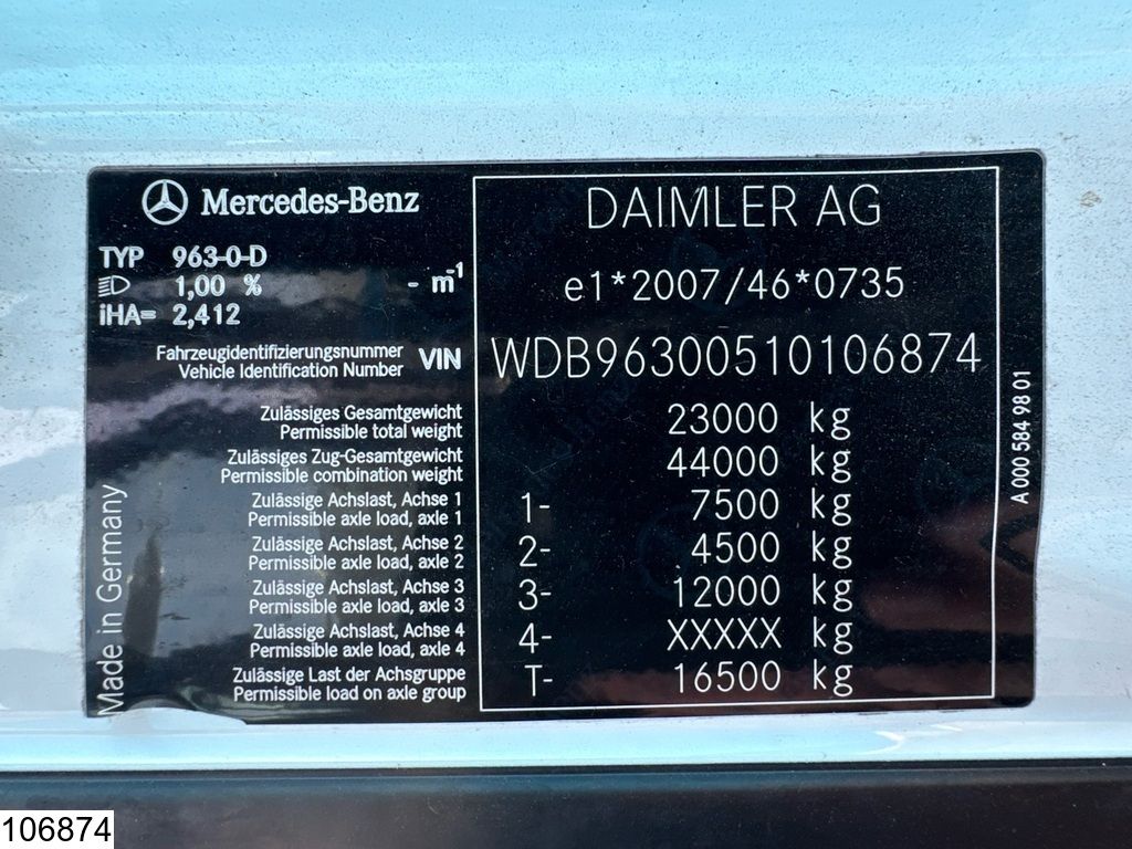 Mercedes Actros 2548 6x2, EURO 6, Retarder, Standairco