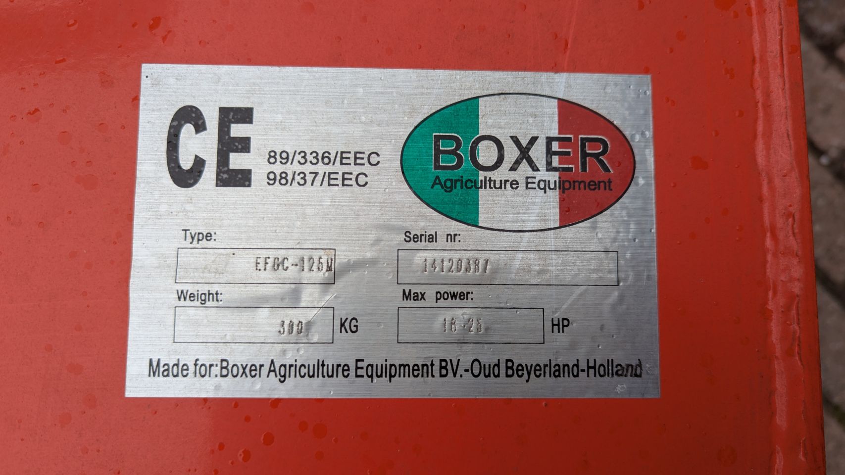Boxer EFGC-125M klepelmaaier – zo goed als nieuw