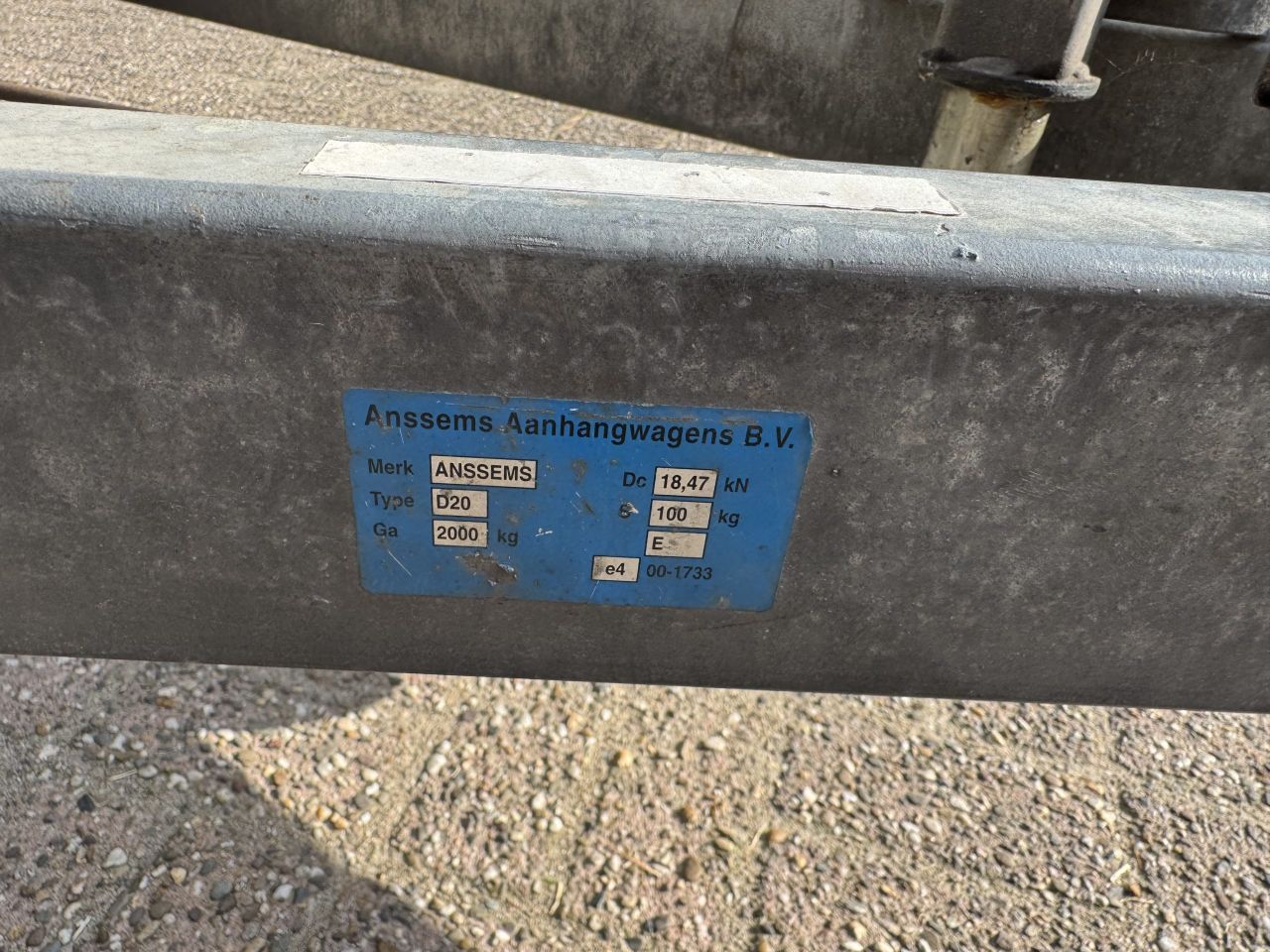 Anssems aluminium bakaanhangwagen tandemasser 2000kg