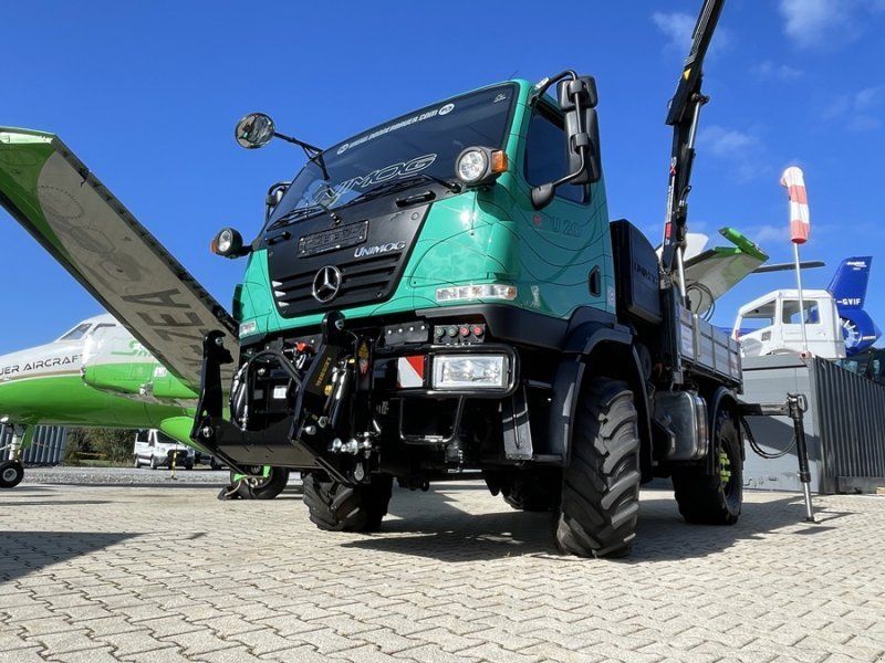 Mercedes-Benz Unimog U20 Agrar mit Kran, Forstzange, Kipper, Zapfwelle, Lof Zu