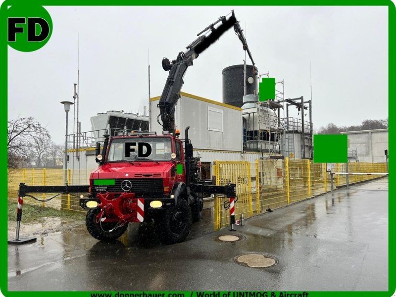 Mercedes-Benz Unimog 437 mit dem größten Kran, 23 Meter , JIB , Seilwinde, Ein