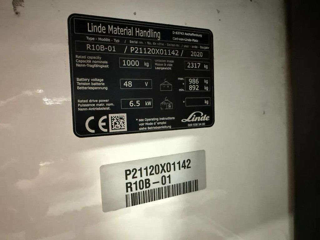 Linde R10B Sideshift 2020 [nieuwe accu] HL1021