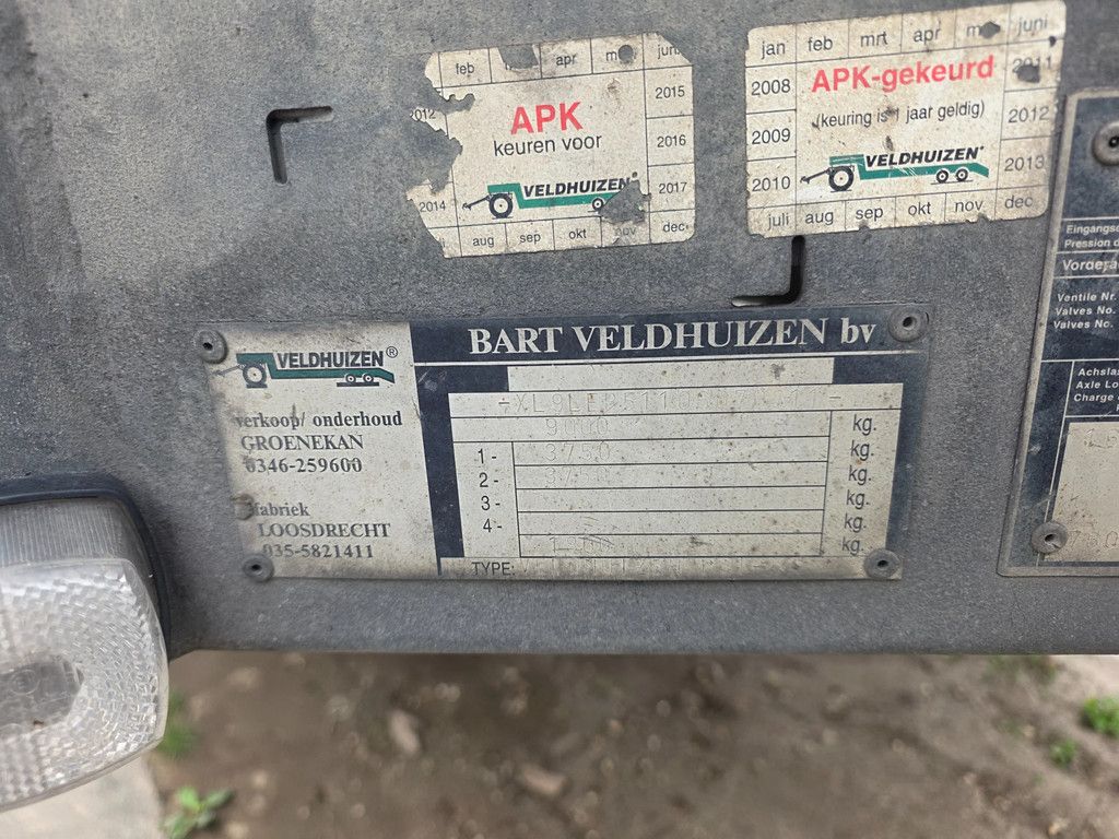 Veldhuizen Be trailer 9 ton machinetransporter