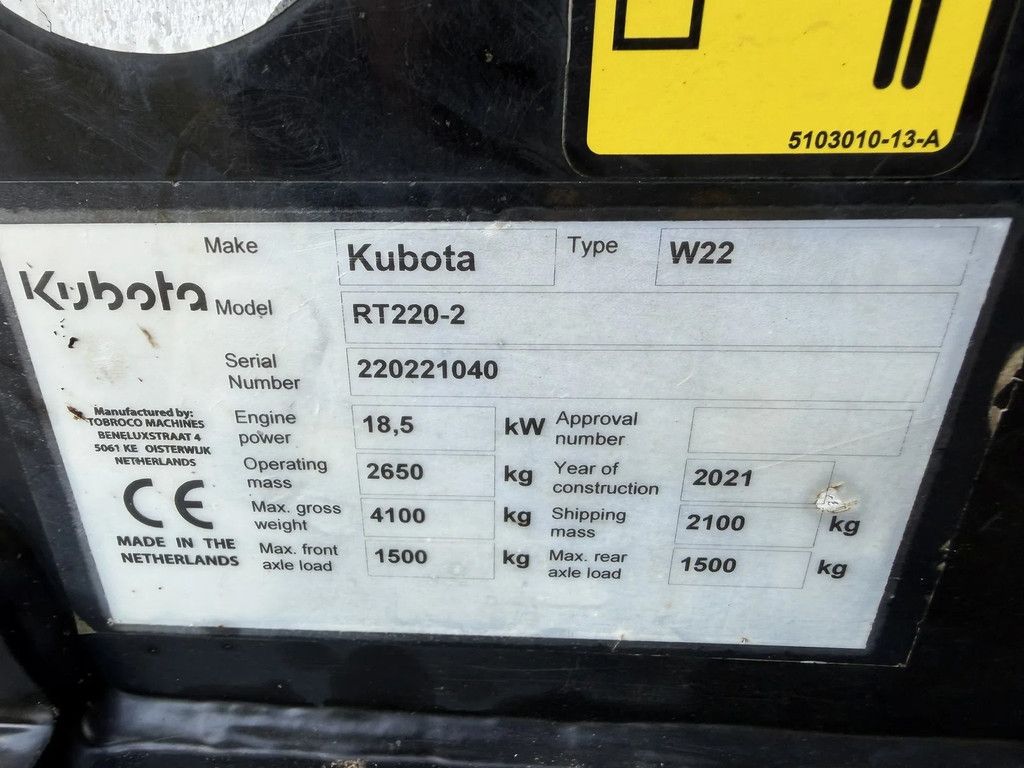 Kubota RT220-2 Giant G2200 X-tra HD
