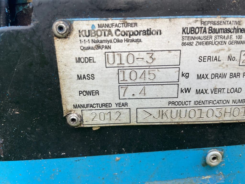 Kubota U10-3 minigraver