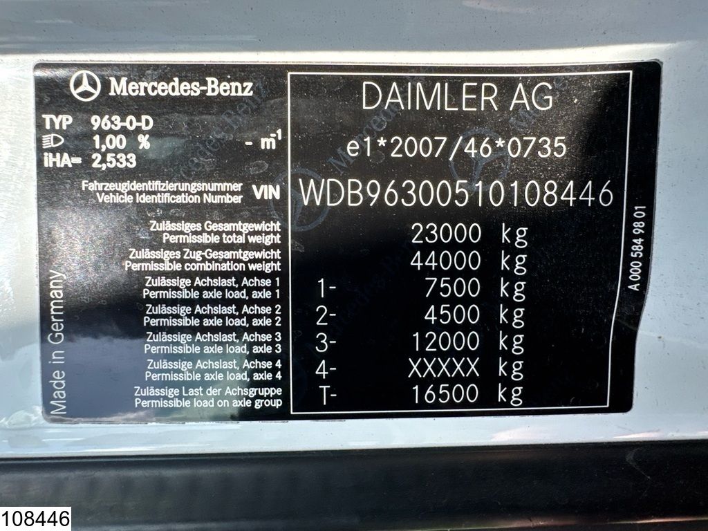 Mercedes Actros 2543 6x2, EURO 6, Retarder, Standairco, Multi lohr