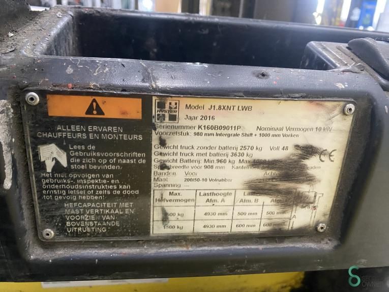 Forklifts Electric Hyster J1.8XNT 2016