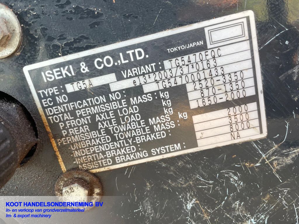 Iseki TG5470 TG5470 Ex Gemeente!