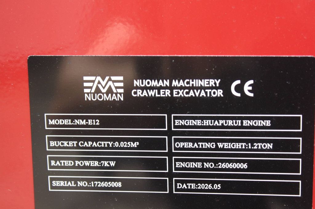 Nuoman NM-E12 Diesel-Minibagger 7 kW, Baujahr 2026, Neuware, Vorführmodell