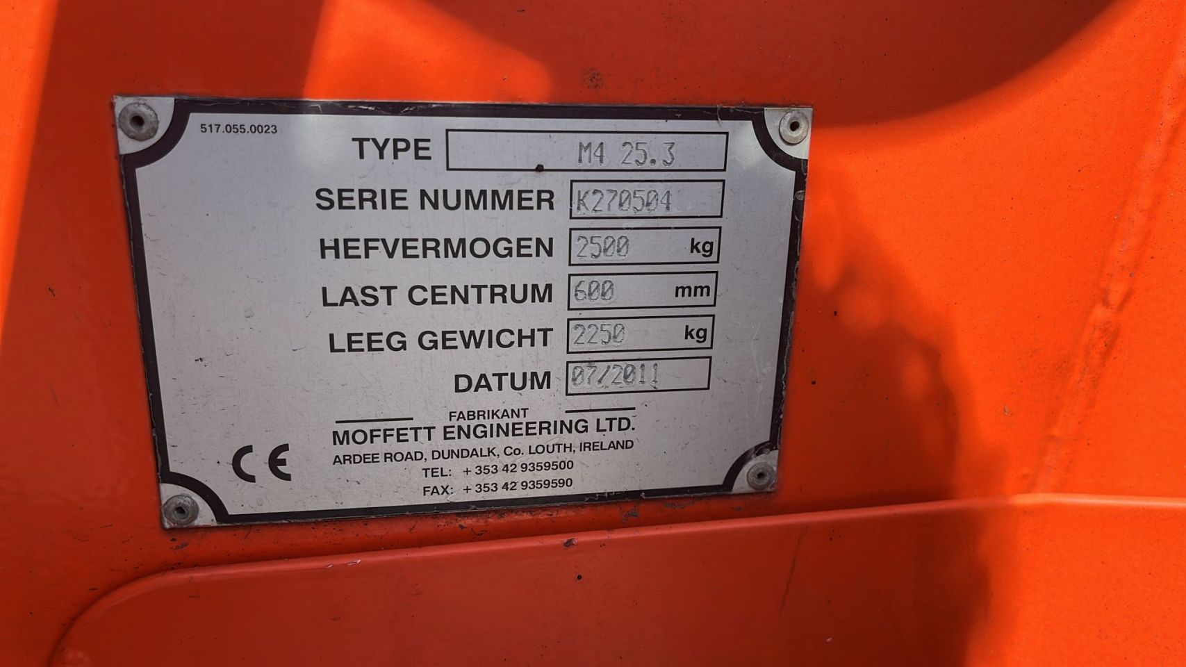 Moffett Kooiaap M4 25.3 bouwjaar 2011