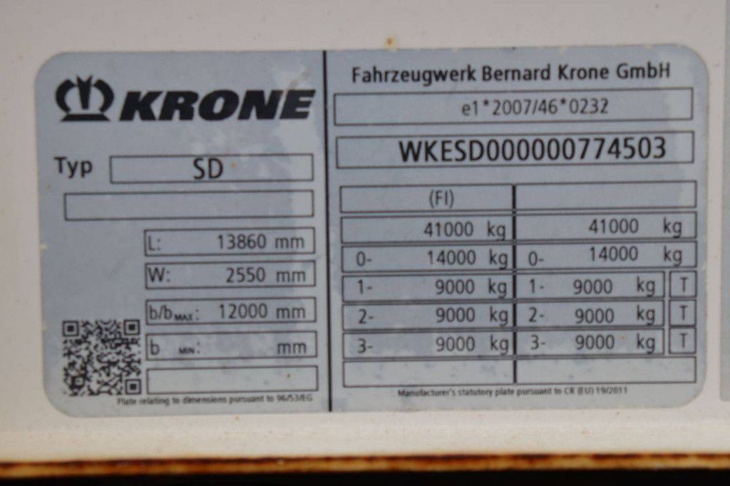 Krone SD 2017 curtain-sided semi-trailer