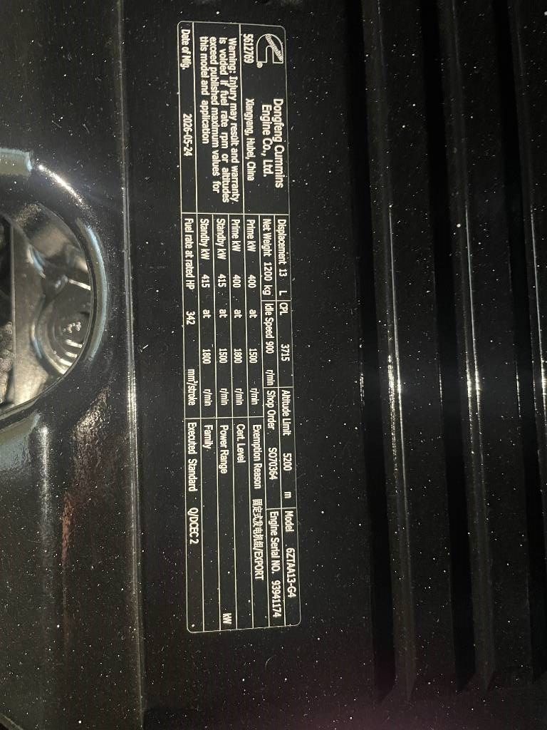Cummins 6ZTAA13-G4 - 500 kVA Generator - DPX-19845