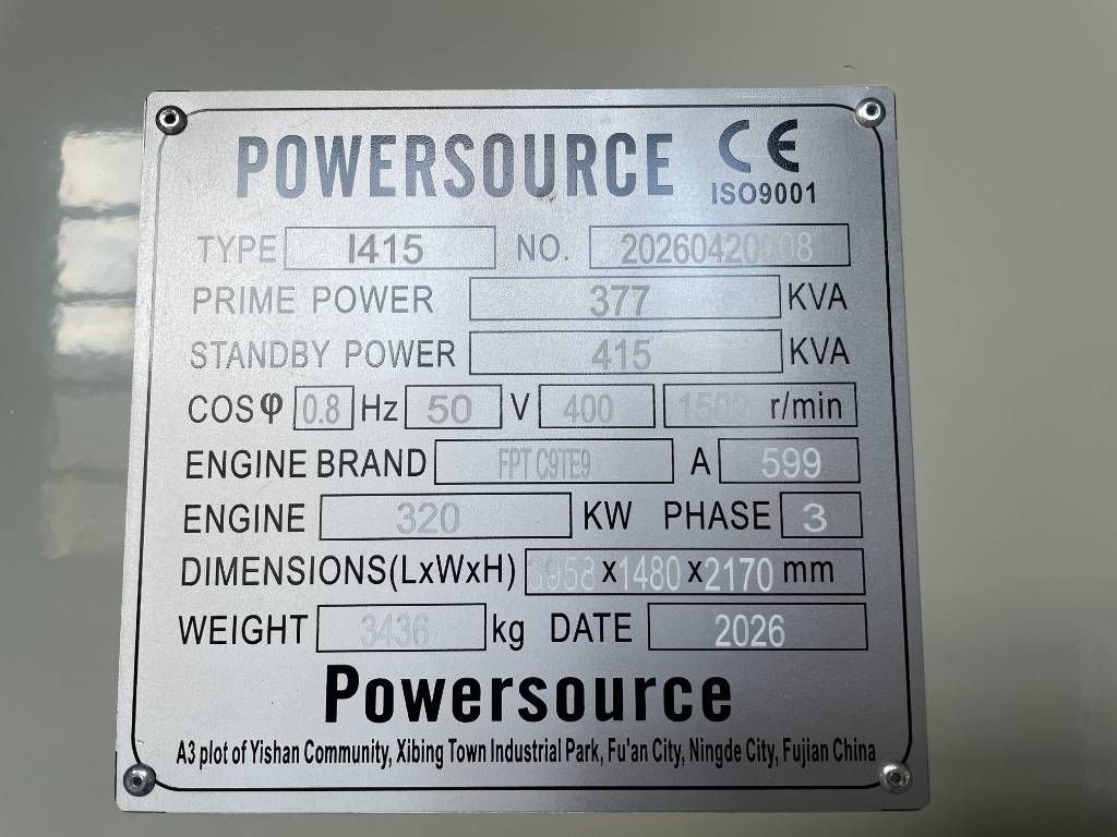 Iveco C9TE9 - 415 kVA Generator - DPX-19796