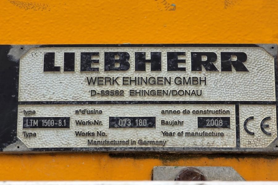 Liebherr LTM1500-8.1 Also Available For Rent, Dutch Registr