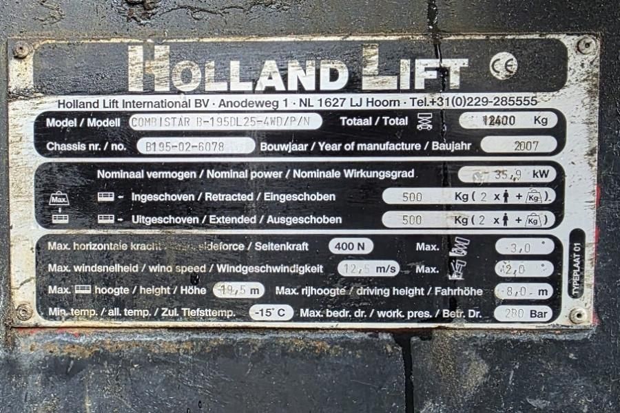 Holland Lift Combistar B-195DL25-4WD/P/N Diesel, 4x4 Drive, 21.