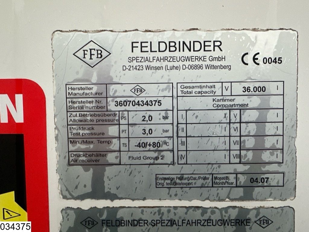 Feldbinder Silo 36.000 liter 1 Compartiment