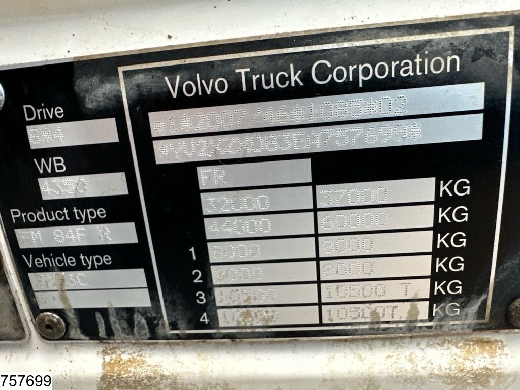 Volvo FMX 450 EURO 6, 8x4 steel suspeniosn