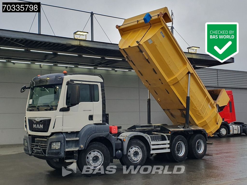 MAN TGS 41.480 8X4 15m3 tipper steel suspension Big-Axle Automatic Retarder Euro 6