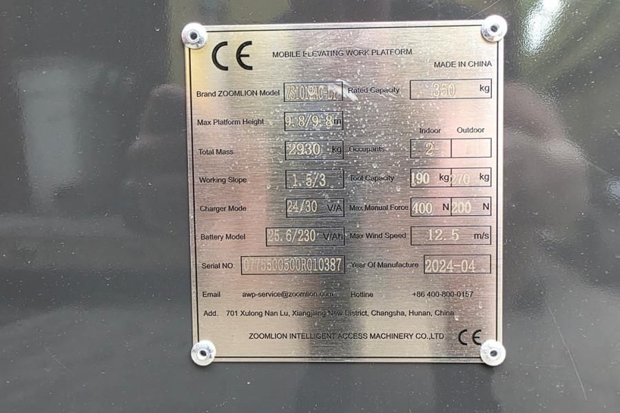 Zoomlion ZS1012AC-LI Unused, Valid Inspection, Electric, 11