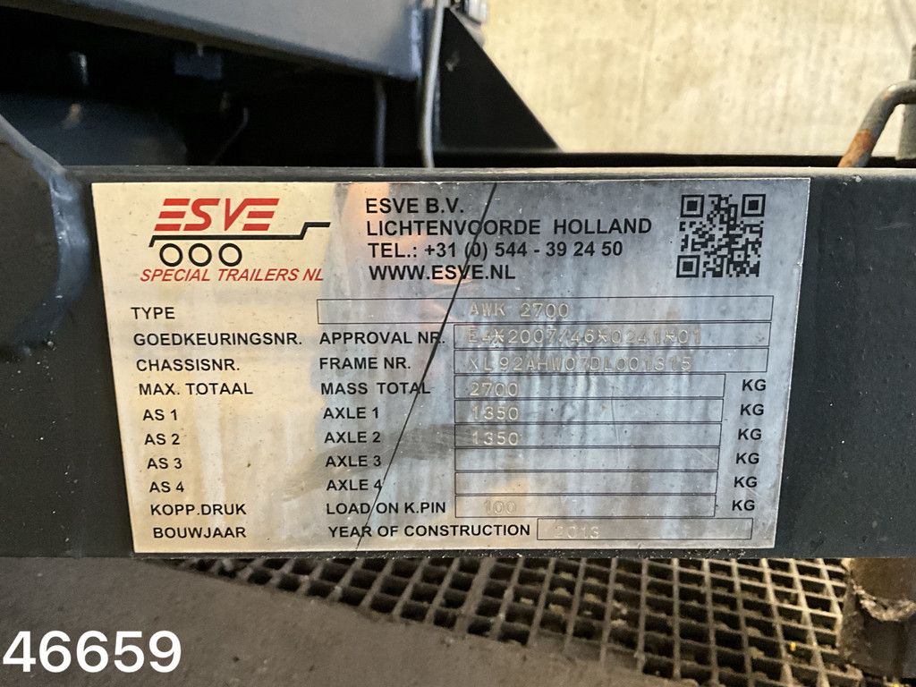 ESVE 2-assige aanhangwagen met Nido 1,1 m³ zoustrooier