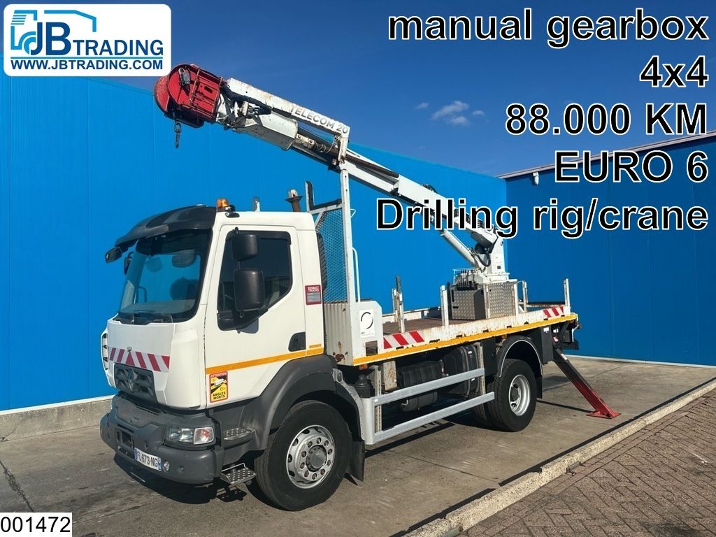 Renault D 16 280 Euro 6, 4x4 steel suspension, drilling rig/crane