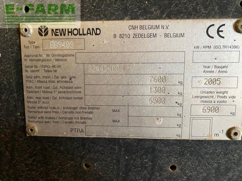 New Holland BB940A SQUARE