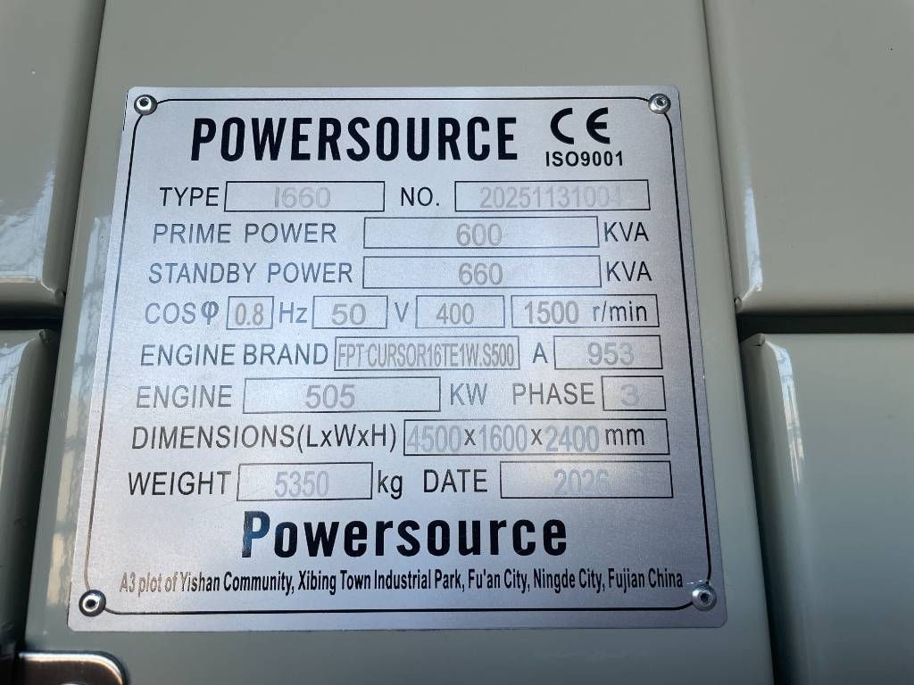 Iveco CR16TE1W - 660 kVA Generator - DPX-19798