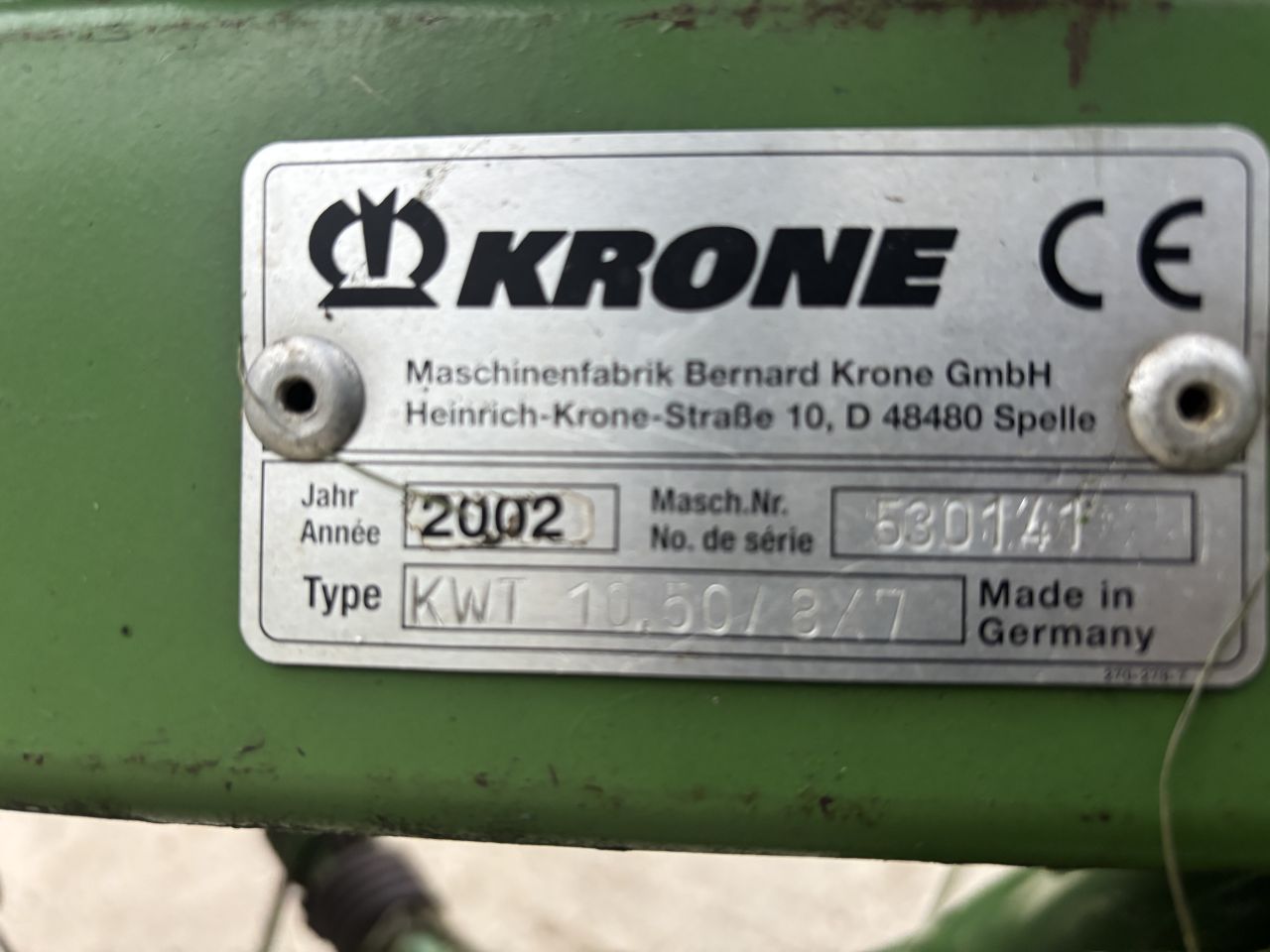 Krone kwt 10.50/8 schudder bj 2002