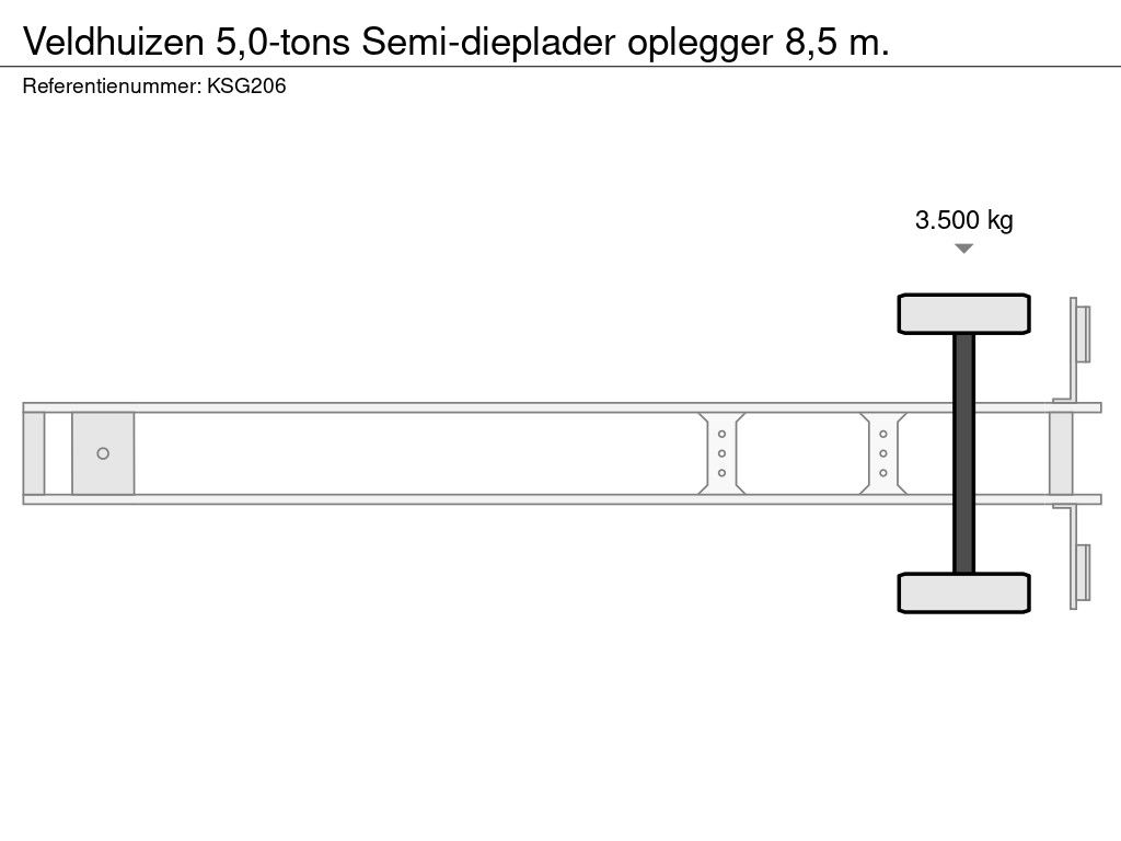 Veldhuizen 5,0-tons Semi-dieplader oplegger 8,5 m.