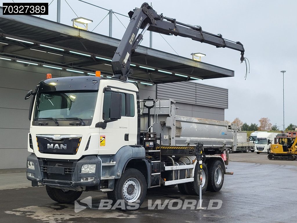 MAN TGS 33.440 6X4 HIAB X-HIDUO 188 E-3 Crane Kran 10m3 2-way tipper Big-Axle Euro 6