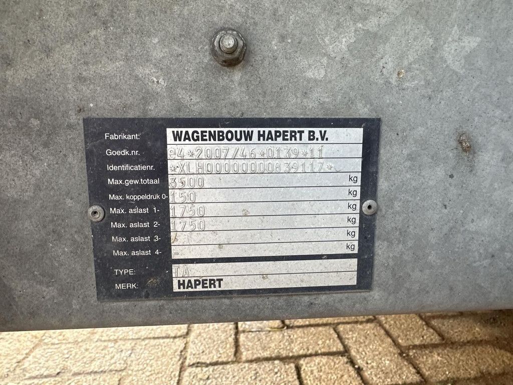 Hapert machinetransporter - Gebruikt equipment trailer