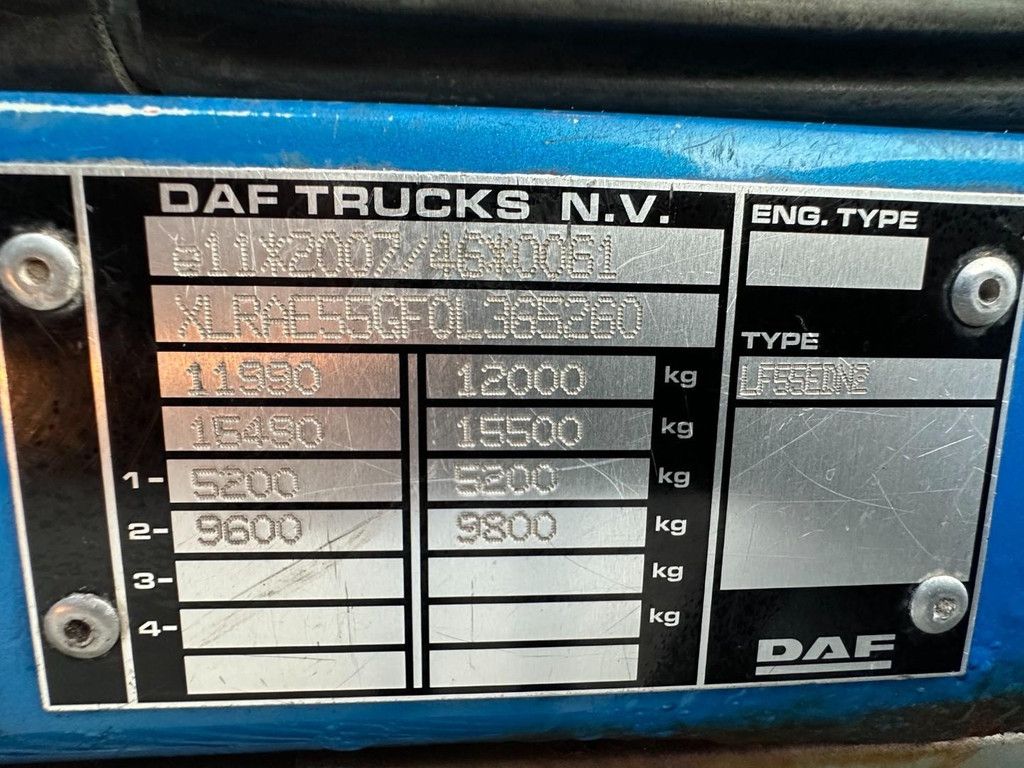 DAF FA LF55 .220 / NL TRUCK / EURO 5 / MACHINETRANSPORT / 12 TON / AUTOMAAT / AIRCO AT1072