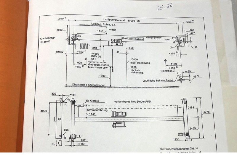 2009 Kone 5T x 30,000 mm Overhead Crane with Hoist