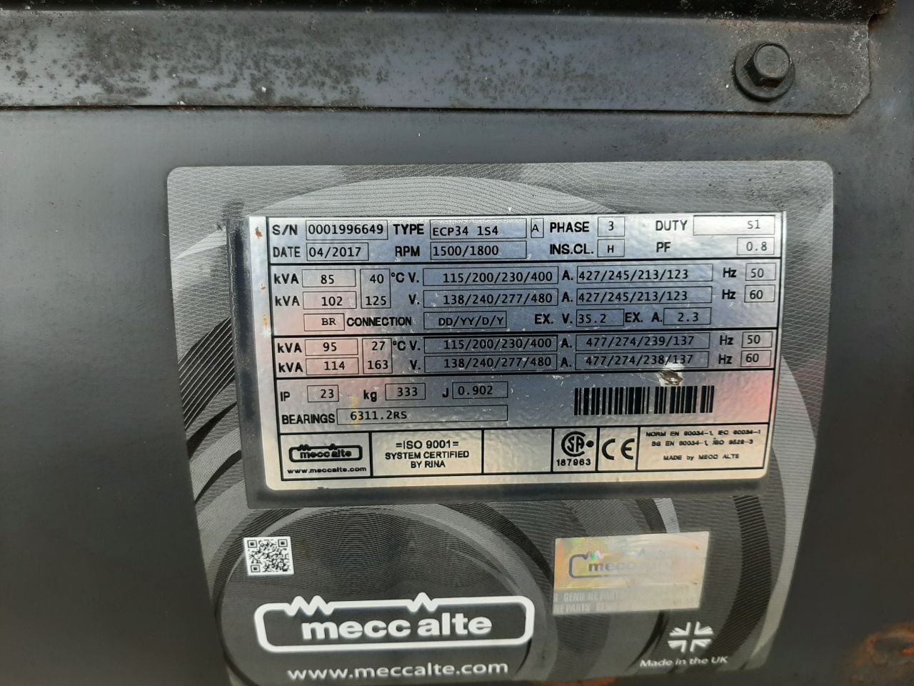 3x John Deere motor met generatoren mecc alte en stamford