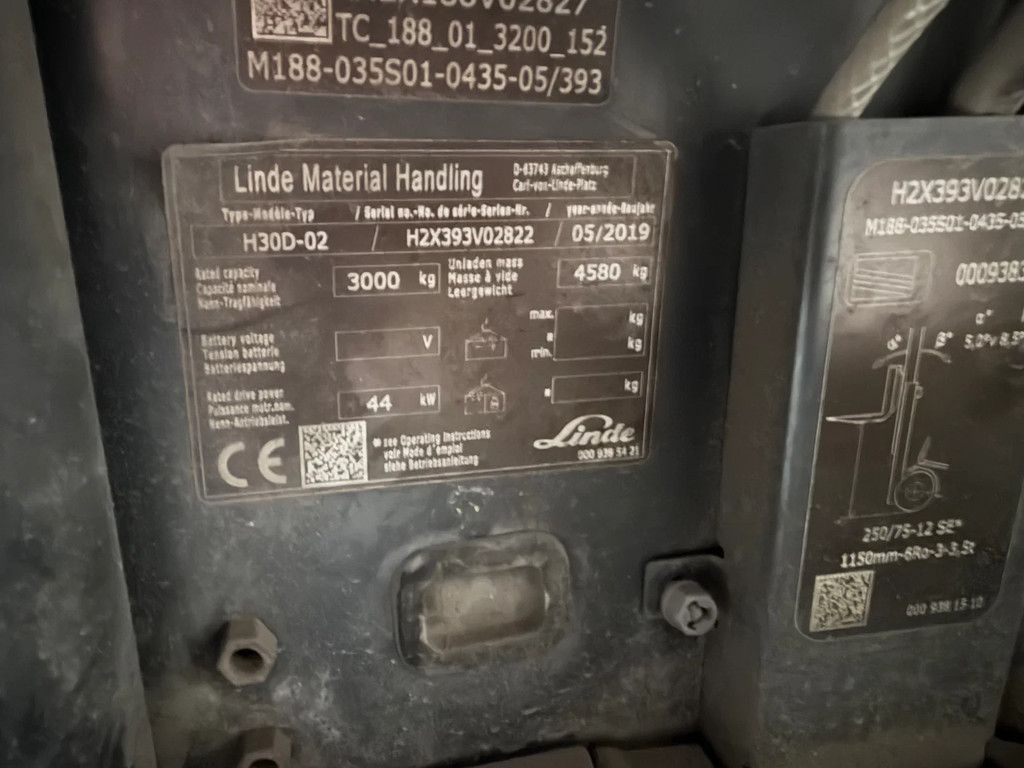 Linde H30 D-02 Evo Steen klem side schift